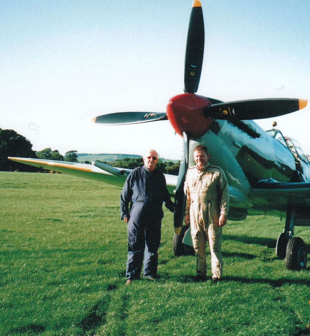 Spitfire with pilots