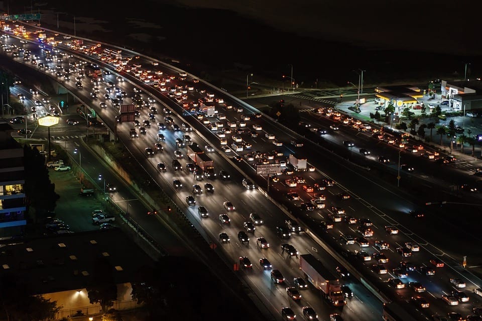 Freeway at night