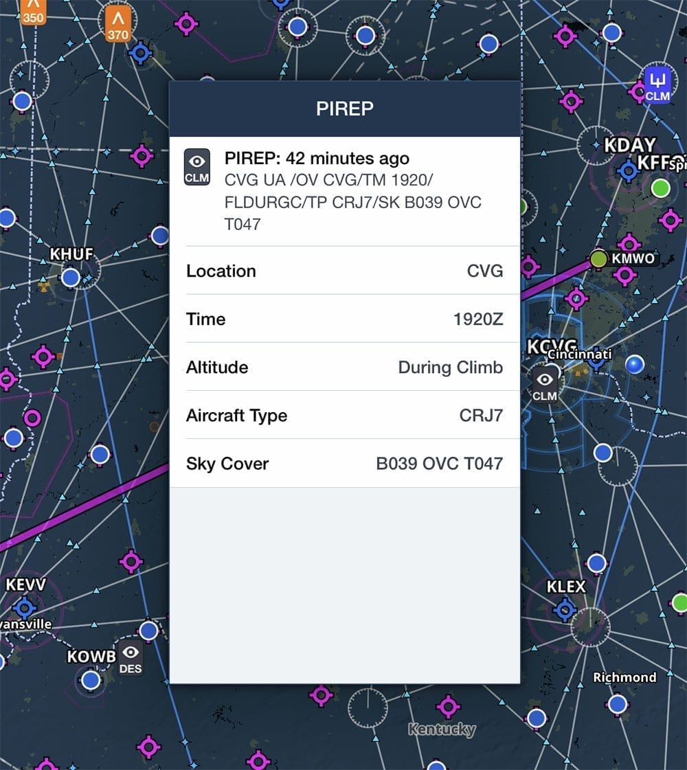 Pirep Clouds Example Go or No Go: above or below the clouds? : Air Facts Journal