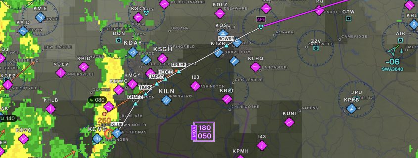 Garmin Pilot weather screen