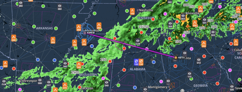 ForeFlight radar map